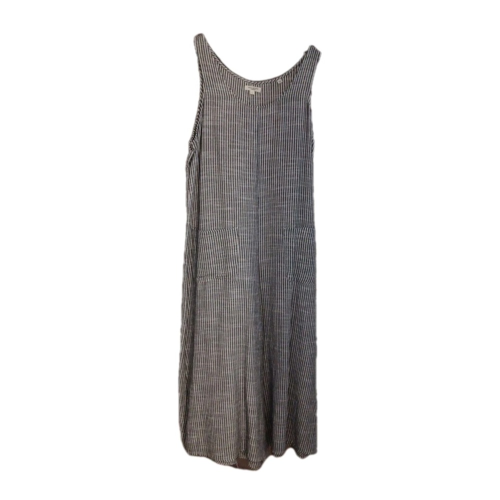 Max Studio Black and White Striped Sleeveless Jumpsuit